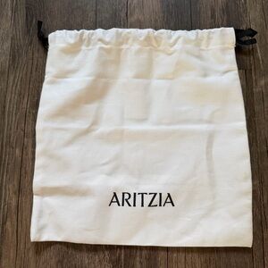 Aritzia White Drawstring Small Fabric Dust Bag Pouch Reusable Organizer Storage
